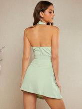 Draped Halter Top & Mini Skirt Set